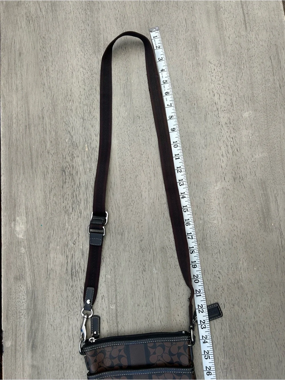 Coach Signature Heritage Stripe North South Swingpack‎ Crossbody w/ Dust Bag
